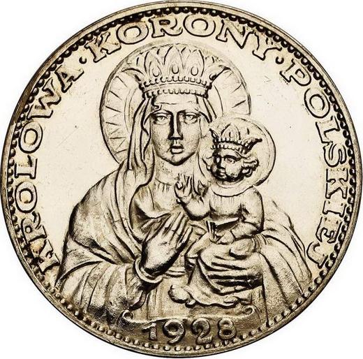 Реверс монеты - Пробные 2 злотых 1928 года "Ченстоховская икона Божией Матери" Серебро - цена серебряной монеты - Польша, II Республика