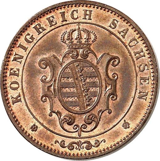 Аверс монеты - 5 пфеннигов 1863 года B - цена  монеты - Саксония, Иоганн