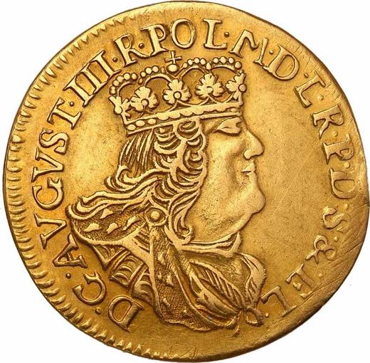 Anverso Szostak (6 groszy) 1762 ICS "de Elbląg" - valor de la moneda de oro - Polonia, Augusto III