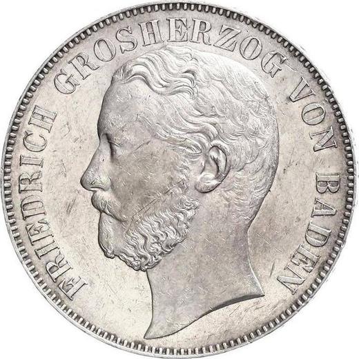 Аверс монеты - Талер 1866 года - цена серебряной монеты - Баден, Фридрих I