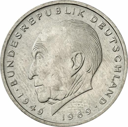 Anverso 2 marcos 1976 D "Konrad Adenauer" - valor de la moneda  - Alemania, RFA