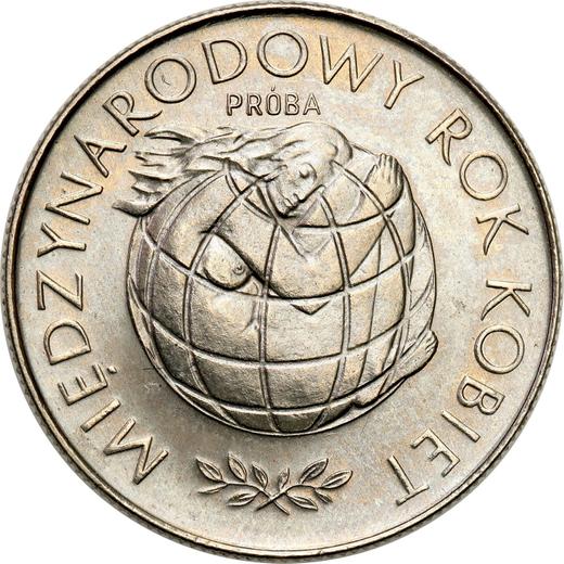 Реверс монеты - Пробные 20 злотых 1975 года MW "Международный женский год" Никель - цена  монеты - Польша, Народная Республика