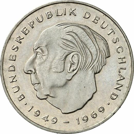 Awers monety - 2 marki 1987 G "Theodor Heuss" - cena  monety - Niemcy, RFN