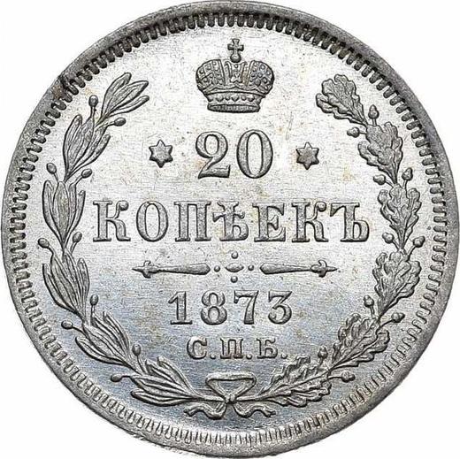 Reverso 20 kopeks 1873 СПБ HI - valor de la moneda de plata - Rusia, Alejandro II
