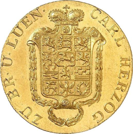 Аверс монеты - 10 талеров 1824 года CvC - цена золотой монеты - Брауншвейг-Вольфенбюттель, Карл II