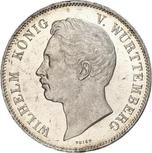 Аверс монеты - 2 талера 1855 года - цена серебряной монеты - Вюртемберг, Вильгельм I