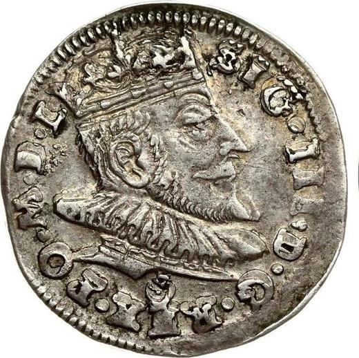 Аверс монеты - Трояк (3 гроша) 1590 года "Литва" - цена серебряной монеты - Польша, Сигизмунд III Ваза