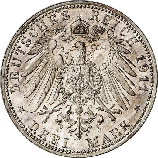 Reverso 3 marcos 1911 "Bavaria" 90 cumpleaños Prueba - valor de la moneda de plata - Alemania, Imperio alemán
