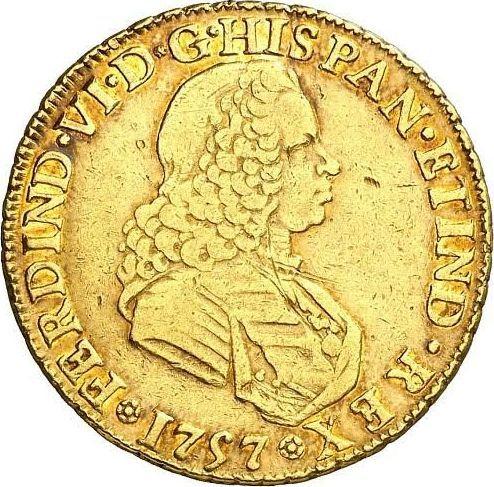 Аверс монеты - 4 эскудо 1757 года Mo MM - цена золотой монеты - Мексика, Фердинанд VI