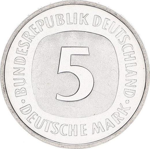 Anverso 5 marcos 2001 A - valor de la moneda  - Alemania, RFA