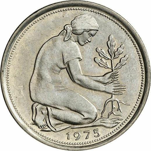 Rewers monety - 50 fenigów 1975 G - cena  monety - Niemcy, RFN