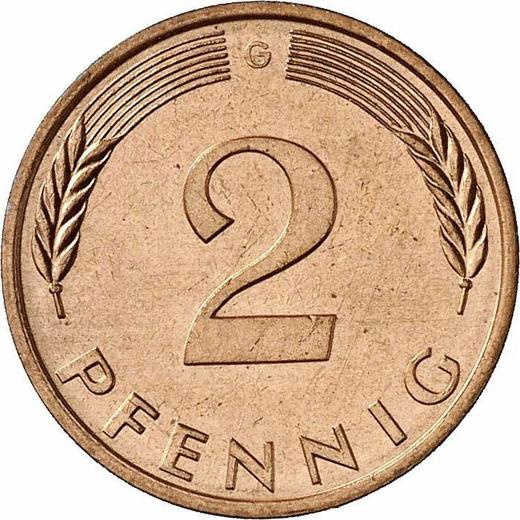 Аверс монеты - 2 пфеннига 1977 года G - цена  монеты - Германия, ФРГ