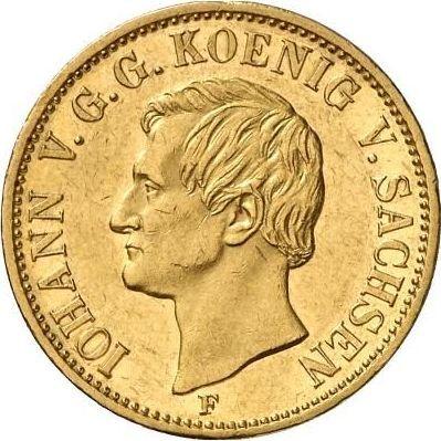 Anverso 1 corona 1859 F - valor de la moneda de oro - Sajonia, Juan
