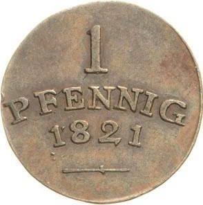 Реверс монеты - 1 пфенниг 1821 года - цена  монеты - Саксен-Веймар-Эйзенах, Карл Август