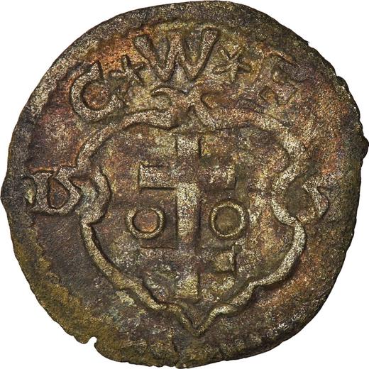 Реверс монеты - Денарий 1551 года CWF "Всхова" - цена серебряной монеты - Польша, Сигизмунд II Август