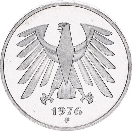 Reverso 5 marcos 1976 F - valor de la moneda  - Alemania, RFA