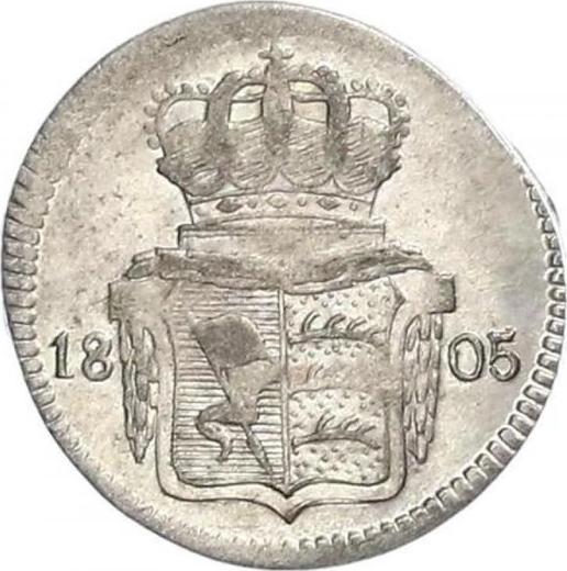 Реверс монеты - 3 крейцера 1805 года - цена серебряной монеты - Вюртемберг, Фридрих I Вильгельм