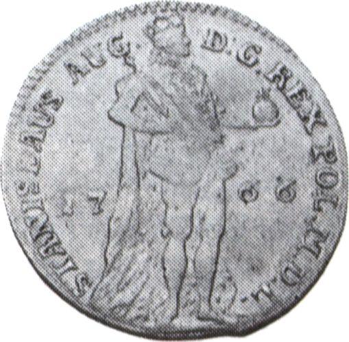 Аверс монеты - Дукат 1766 года FS "Фигура короля" - цена серебряной монеты - Польша, Станислав II Август