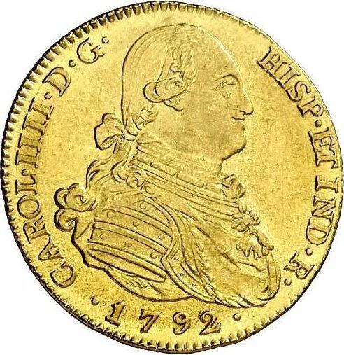 Obverse 4 Escudos 1792 M MF - Spain, Charles IV