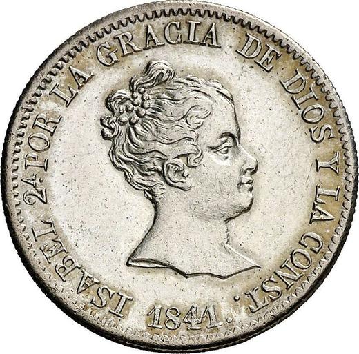 Avers 4 Reales 1841 B PS - Silbermünze Wert - Spanien, Isabella II