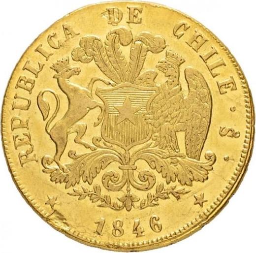 Avers 8 Escudos 1846 So IJ - Goldmünze Wert - Chile, Republik