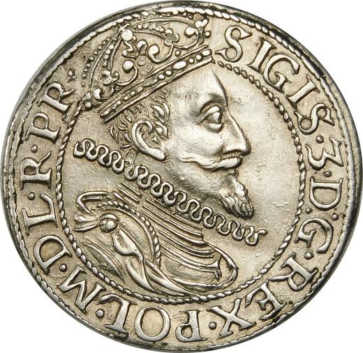Аверс монеты - Орт (18 грошей) 1612 года "Гданьск" - цена серебряной монеты - Польша, Сигизмунд III Ваза