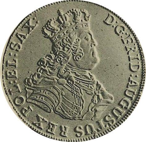 Аверс монеты - Пробный Талер 1762 года - цена серебряной монеты - Польша, Август III