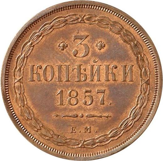 Reverso 3 kopeks 1857 ЕМ - valor de la moneda  - Rusia, Alejandro II