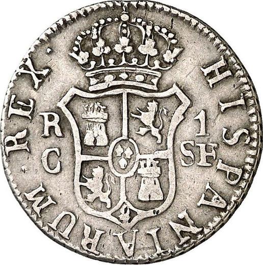 Реверс монеты - 1 реал 1812 года C SF - цена серебряной монеты - Испания, Фердинанд VII