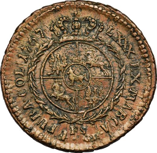 Reverse 1 Zloty (4 Grosze) 1767 FS Copper -  Coin Value - Poland, Stanislaus II Augustus
