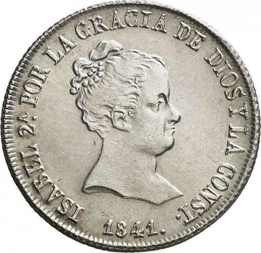 Аверс монеты - 4 реала 1841 года S RD - цена серебряной монеты - Испания, Изабелла II