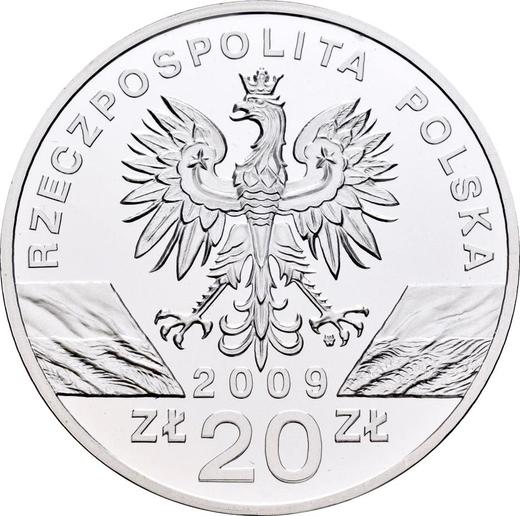 Аверс монеты - 20 злотых 2009 года MW RK "Зелёная ящерица" - цена серебряной монеты - Польша, III Республика после деноминации