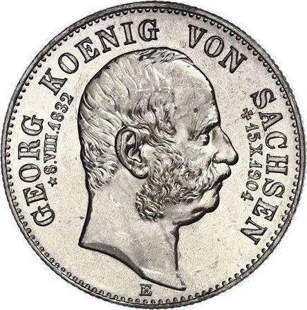 Awers monety - 2 marki 1904 E "Saksonia" Daty życia - cena srebrnej monety - Niemcy, Cesarstwo Niemieckie