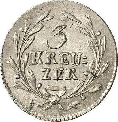 Rewers monety - 3 krajcary 1817 - cena srebrnej monety - Badenia, Karol Ludwik