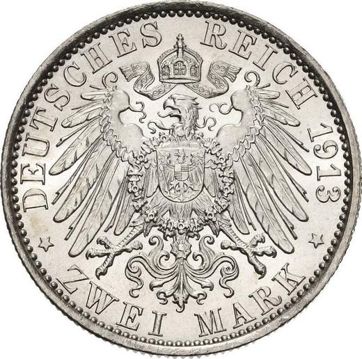 Реверс монеты - 2 марки 1913 года A "Пруссия" 25 лет правления - цена серебряной монеты - Германия, Германская Империя