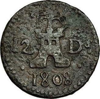 Реверс монеты - 12 динеро 1808 года "Мальорка" - цена  монеты - Испания, Фердинанд VII