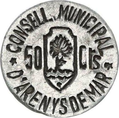 Anverso 50 céntimos Sin fecha (1936-1939) "Arenys de Mar" - valor de la moneda  - España, II República