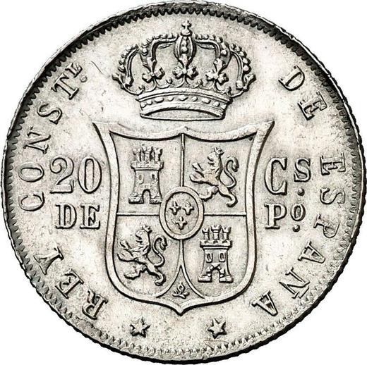 Reverso 25 centavos 1883 - valor de la moneda de plata - Filipinas, Alfonso XII