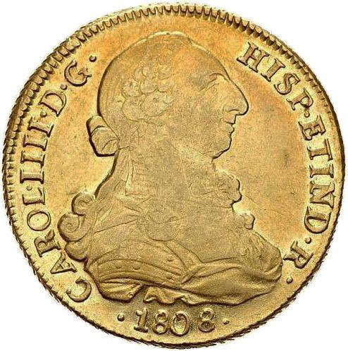 Awers monety - 8 escudo 1808 So FJ - cena złotej monety - Chile, Karol IV