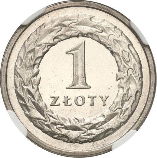 Revers Probe 1 Zloty 1995 Kupfernickel - Münze Wert - Polen, III Republik Polen nach Stückelung