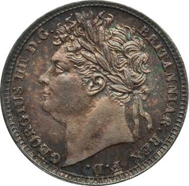 Awers monety - 1 pens 1825 "Maundy" - cena srebrnej monety - Wielka Brytania, Jerzy IV