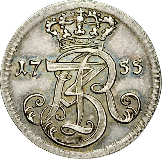 Awers monety - Trojak 1755 "Gdański" Czyste srebro - cena srebrnej monety - Polska, August III