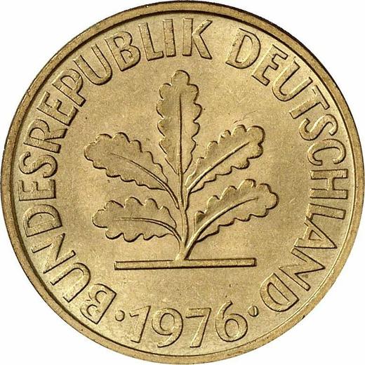 Реверс монеты - 10 пфеннигов 1976 года D - цена  монеты - Германия, ФРГ
