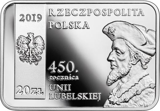 Anverso 20 eslotis 2019 "450 aniversario de la Unión de Lublin" - valor de la moneda de plata - Polonia, República moderna