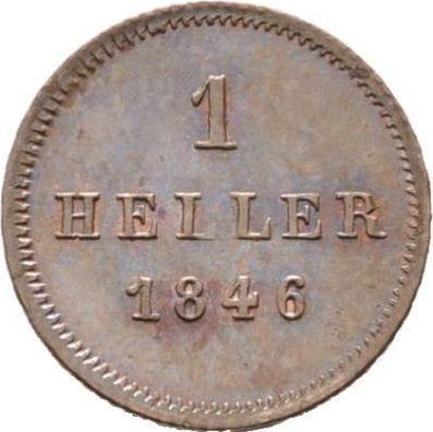 Reverso Heller 1846 - valor de la moneda  - Baviera, Luis I