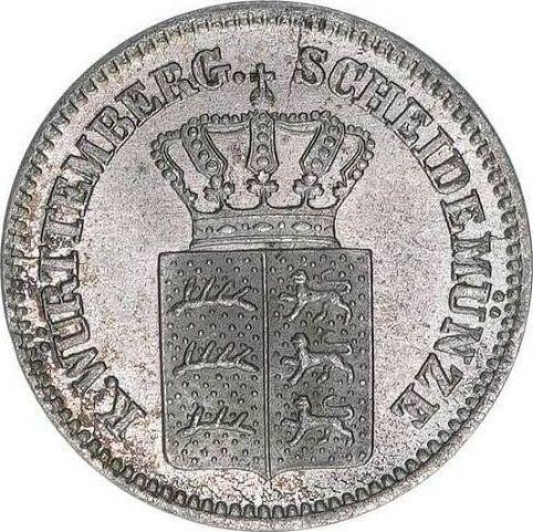 Anverso 1 Kreuzer 1861 - valor de la moneda de plata - Wurtemberg, Guillermo I