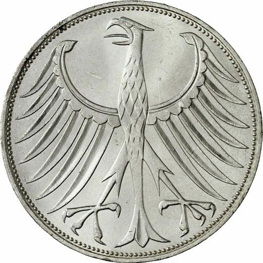 Rewers monety - 5 marek 1974 D - cena srebrnej monety - Niemcy, RFN