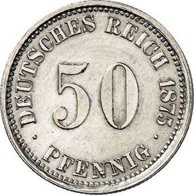 Anverso 50 Pfennige 1875 J "Tipo 1875-1877" - valor de la moneda de plata - Alemania, Imperio alemán