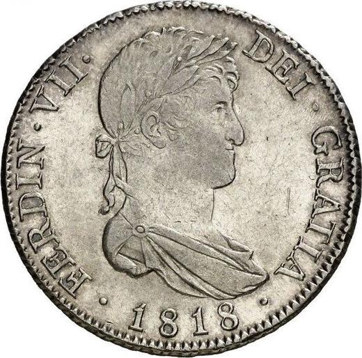 Аверс монеты - 4 реала 1818 года M GJ - цена серебряной монеты - Испания, Фердинанд VII