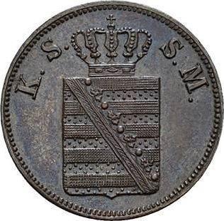 Аверс монеты - 2 пфеннига 1855 года F - цена  монеты - Саксония-Альбертина, Иоганн